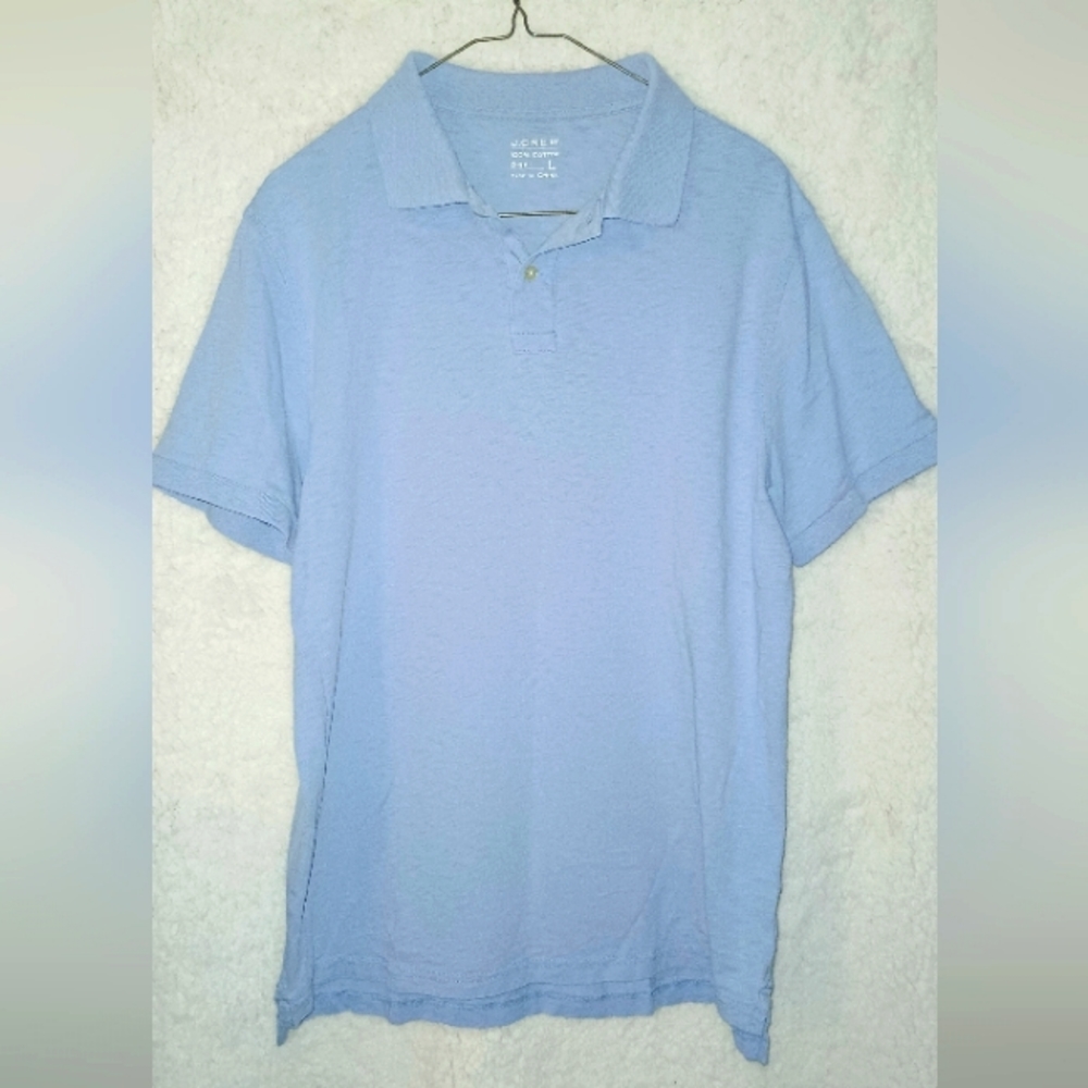J Crew Shirt Sleeve Polo Shirt Blue Men's Size Large
